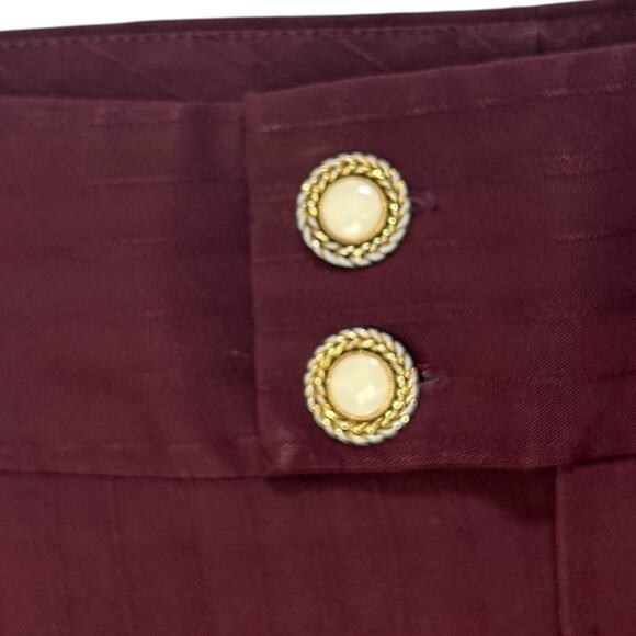 VTG A.Byer Women Sz 9 Wine Red Pinstripe Dress Pant Trouser Office Siren Career - Picture 3 of 16